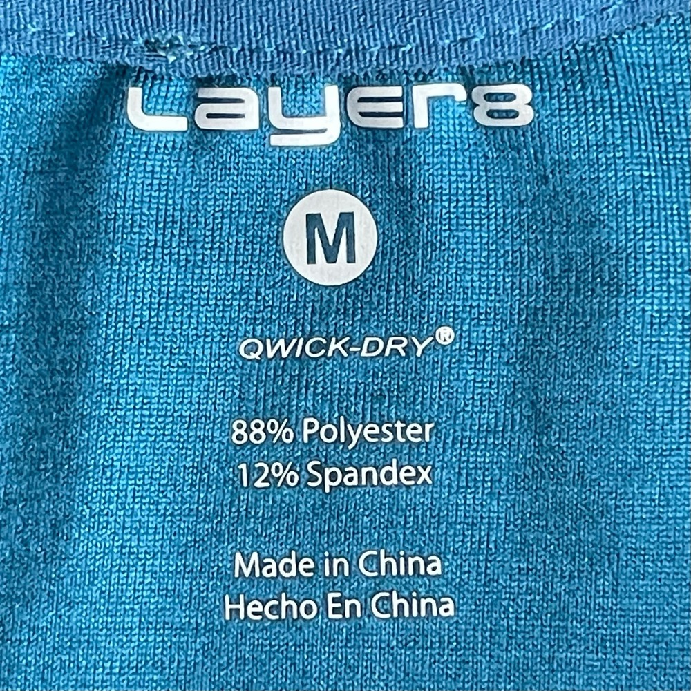 Layer 8 Women's Teal Qwick-Dry Mock Neck Long Sleeve Athletic Sweatshirt Size M - Picture 5 of 6